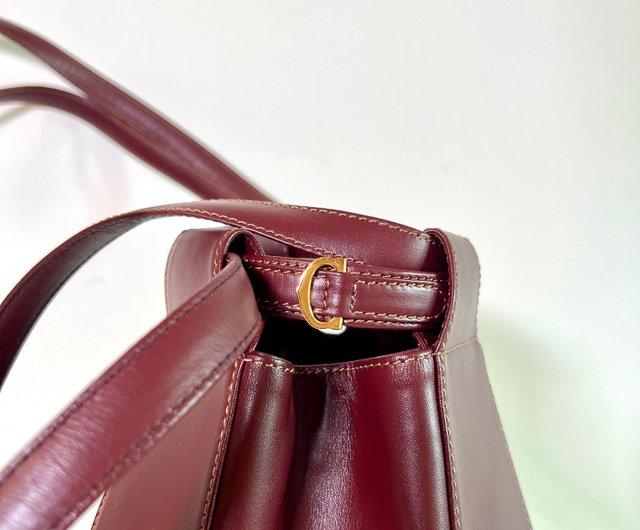Cartier バーガンディ バケットバッグ