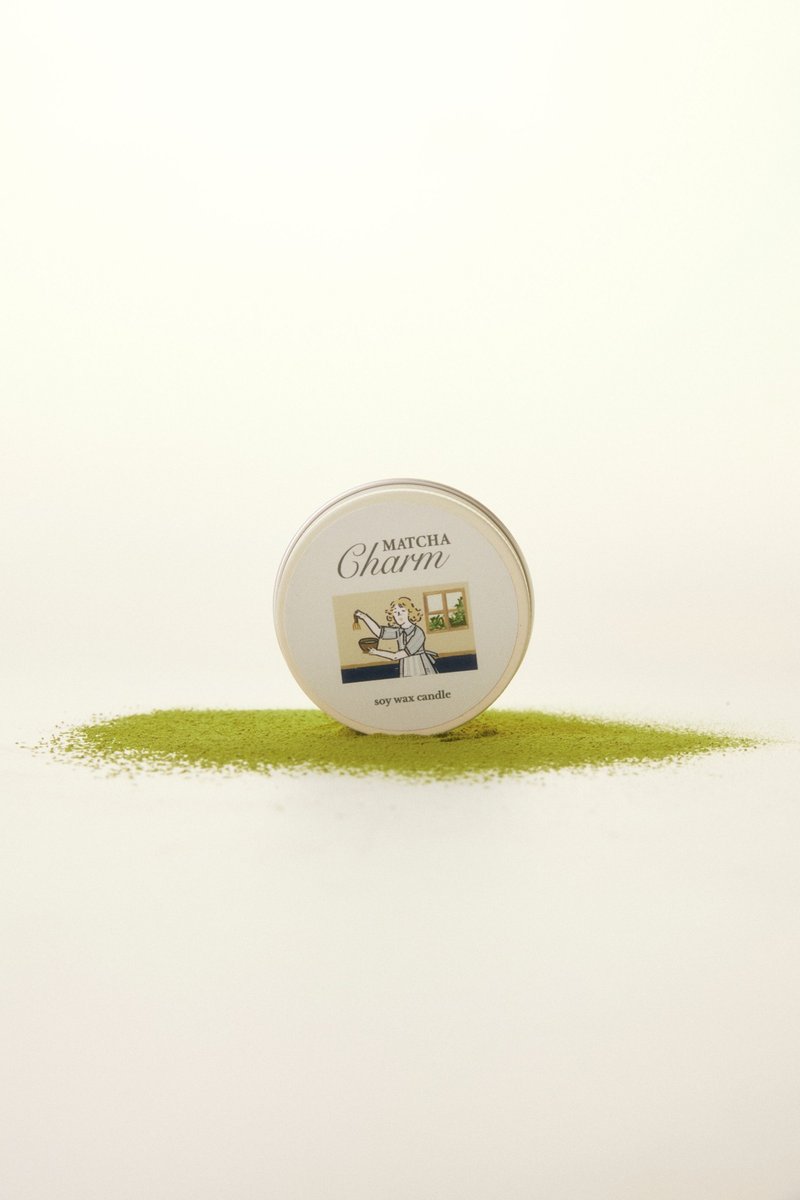 Summerstuff.marine - SOY WAX CANDLES กลิ่น MATCHA CHARM(60 g) - 香氛蠟燭/燭台 - 蠟 白色