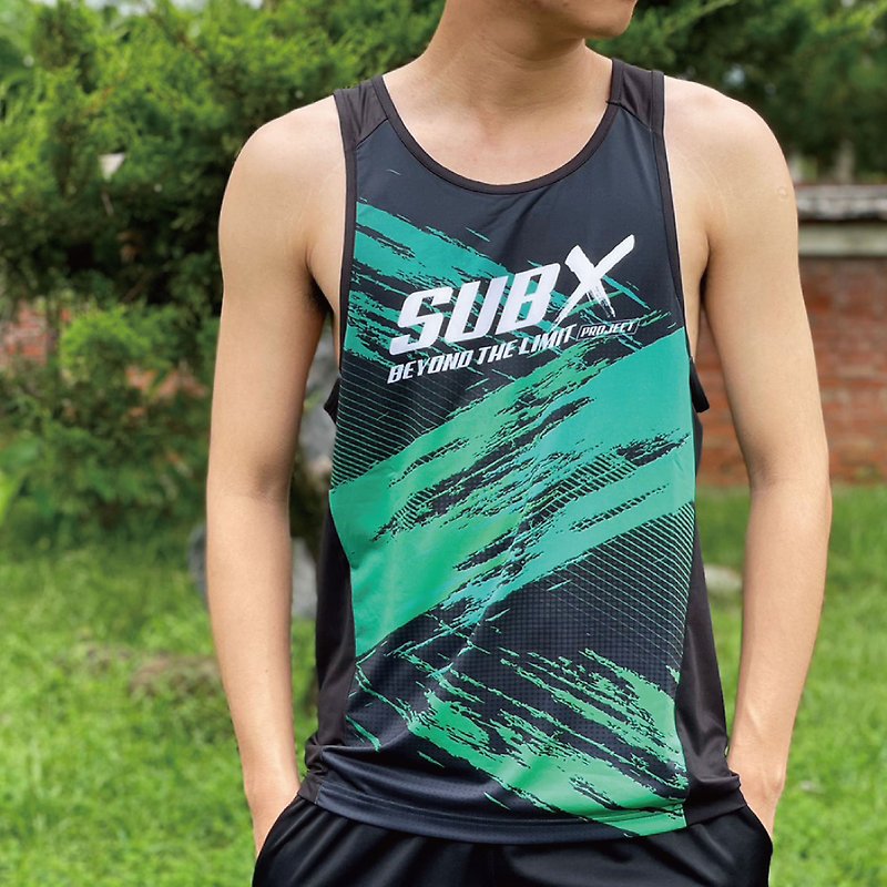 【SUPERACE】SUBX Tank top_brush design / Green - Men's Sportswear Tops - Polyester Green