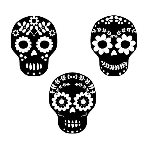 JustGreatPrintables Sugar skull svg, floral skull template, skull dxf, day of the dead svg, dia de l