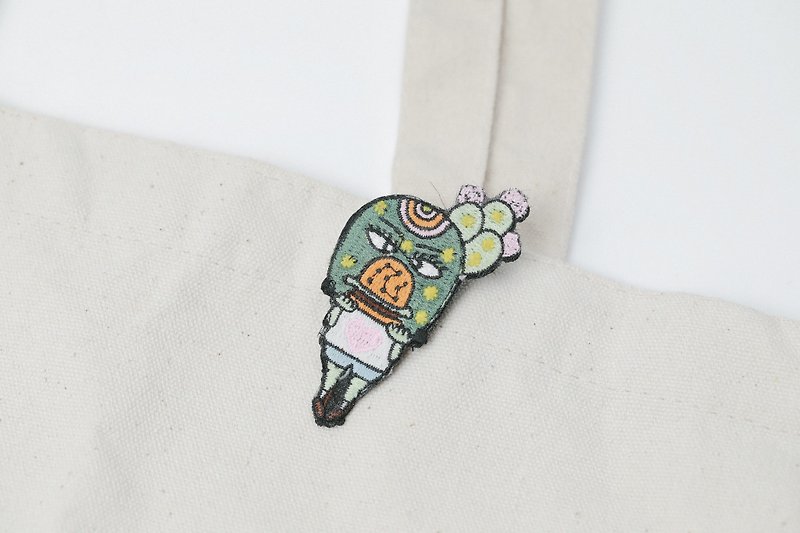 Belongs To J. Embroidery pins - Burger Lover - Brooches - Thread White