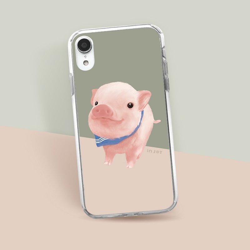 Mini pig  iphone case for 15,14, 13 ,13pro,12,11,SE3 case - เคส/ซองมือถือ - พลาสติก สีใส