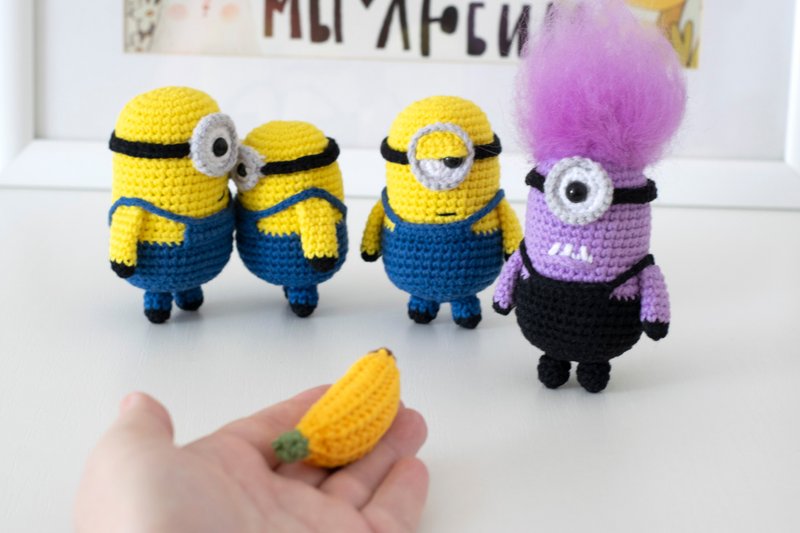 Minions Toys keychain, rear view mirror charm, pendant,平安車掛, 针织玩具 汽車用品 - 鑰匙圈/鑰匙包 - 棉．麻 黃色