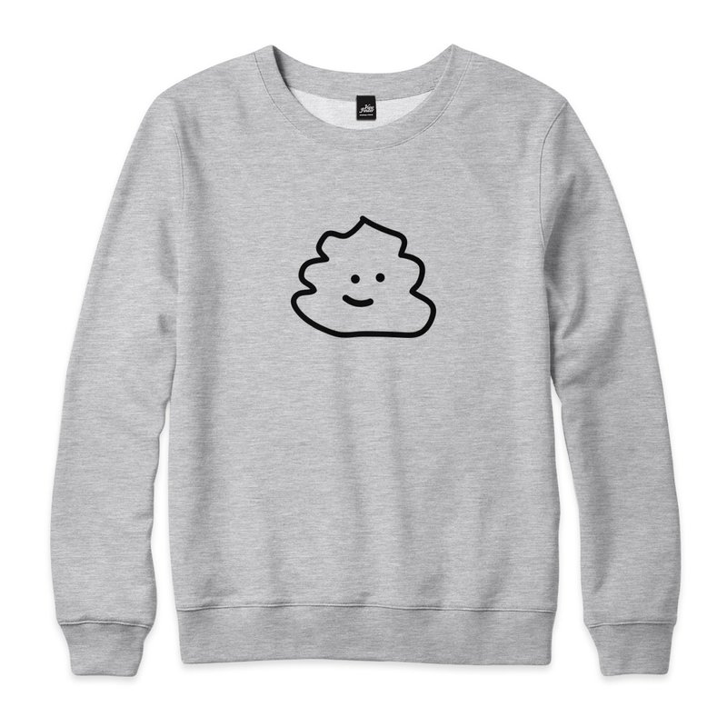 微笑むうんち - スウェットシャツ - 2色 - トップス ユニセックス - コットン・麻 グレー