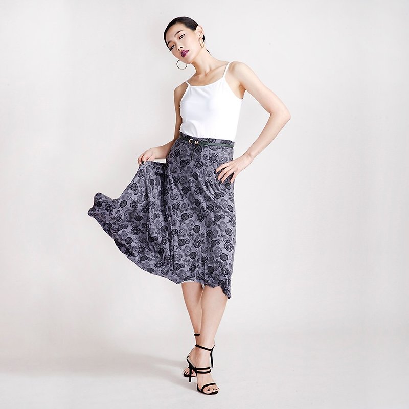 A word print dress - geometric circle - Skirts - Polyester Gray