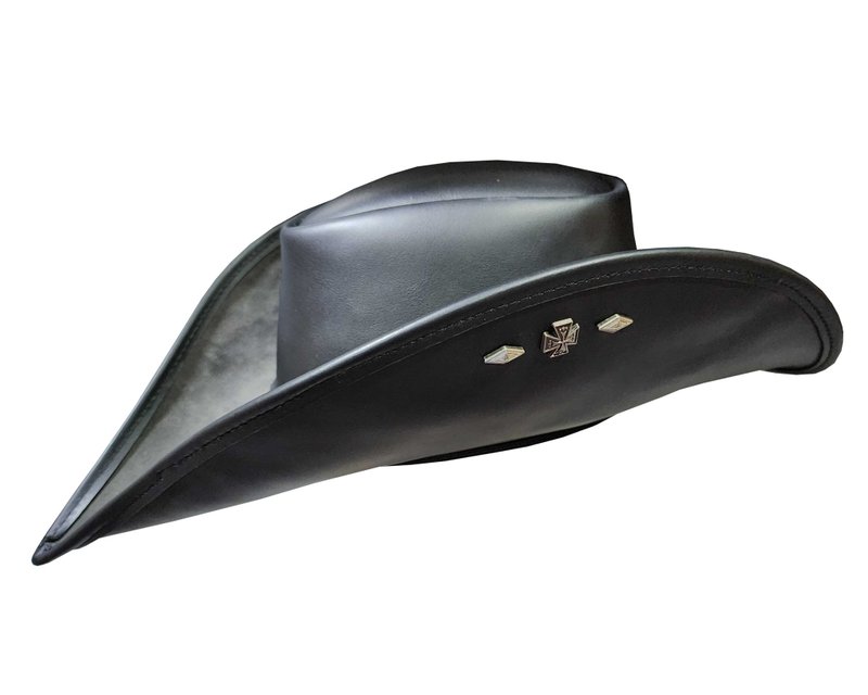 The Warriors Orochi 4 Odin-inspired Black Leather Hat - 帽子 - 真皮 黑色