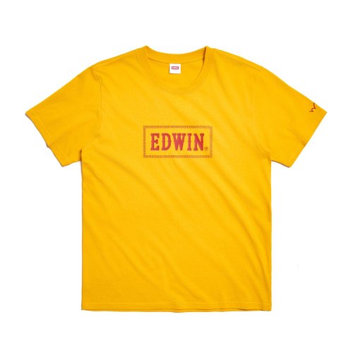 EDWIN 臺灣總代理 EDWIN 男款 白沙屯 媽祖保庇短袖T恤 (黃色)#上衣