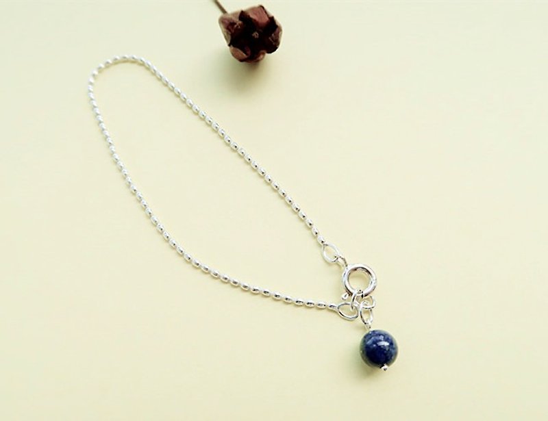 Bracelet Lapis lazuli Bead Sterling Silver - สร้อยข้อมือ - เงินแท้ สีเงิน