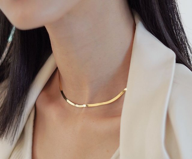 日本製K18純金スネークチェーン - ショップ jljewelry ネックレス - Pinkoi