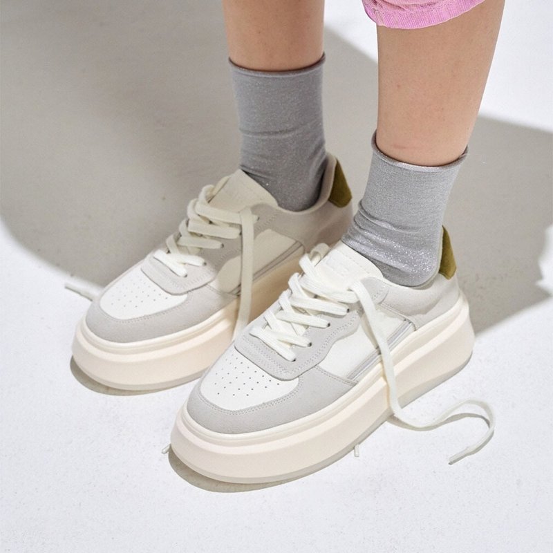 PREORDER SPUR CLLIB Magna Vintage Standing Sneakers CL0102WG - 女皮鞋 - 其他材質 