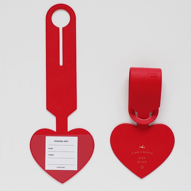 2NL heart time love baggage tag - hot red, TNL85113 - Luggage Tags - Plastic Red