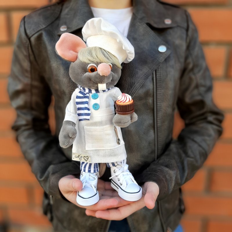 Mouse,soft toy,interior toy,room decoration.Christmas Gift Wrapping. - 玩偶/公仔 - 其他金屬 灰色