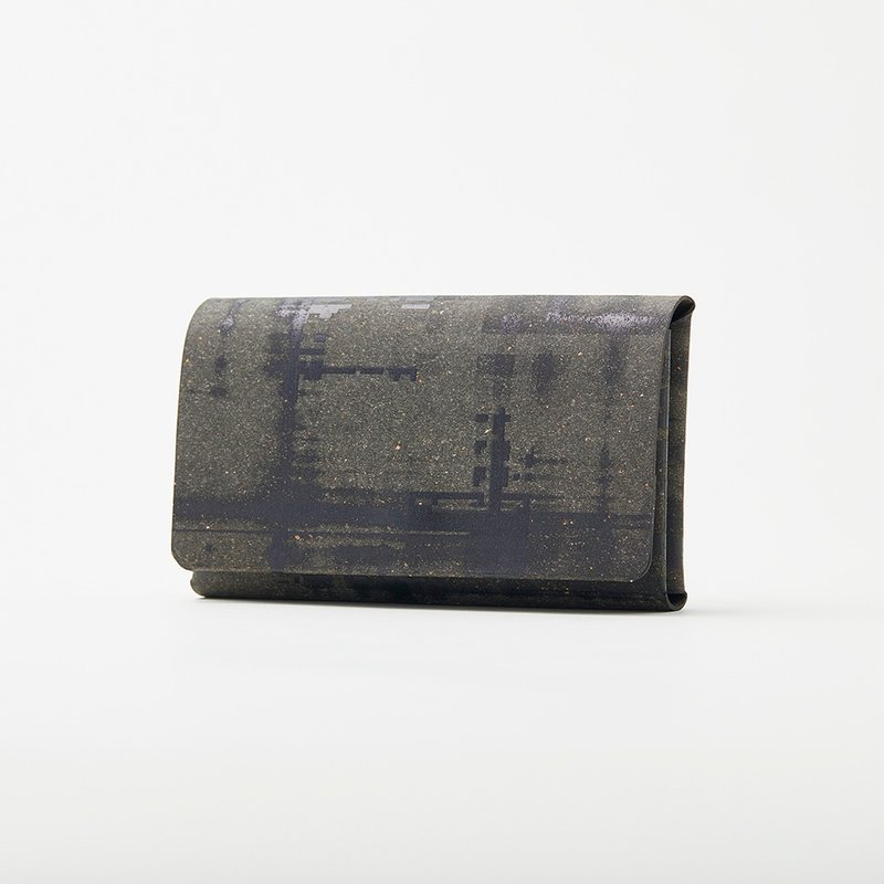 【STRiPESTONE_#K-02】Business card-holder  Up to 60 cards - Other - Genuine Leather Gray