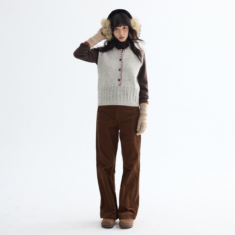 燈芯絨喇叭褲|褲子|秋款|Sora-1978 - 女長褲 - 棉．麻 咖啡色