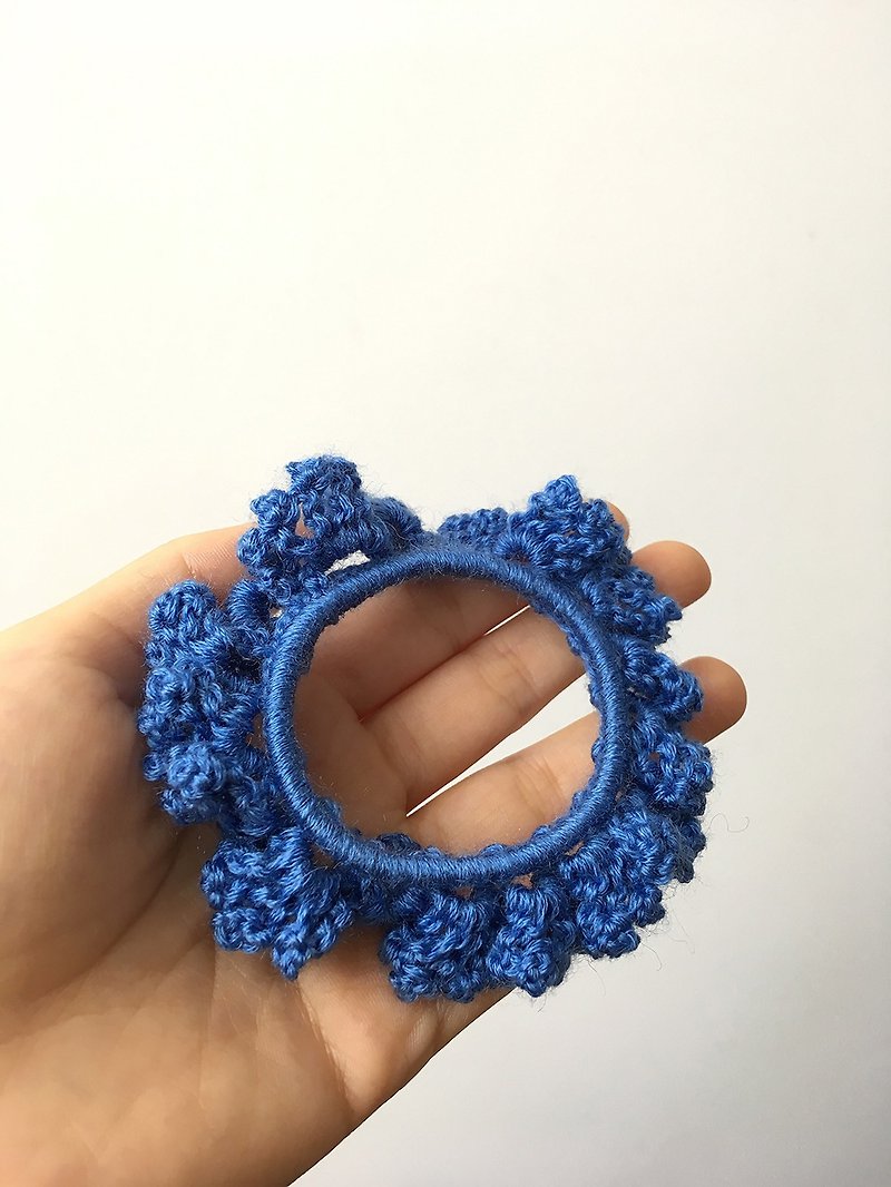 Hair accessories, hair ring, soft cotton, hand-woven blue headband - เครื่องประดับผม - ผ้าฝ้าย/ผ้าลินิน สีน้ำเงิน