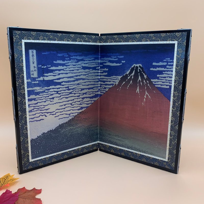 【屏風】 浮世繪 葛飾北齋 凱風快晴 赤富士 擺設 收藏 (大) - 擺飾/家飾品 - 紙 紅色