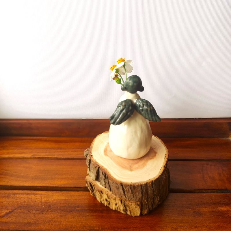 天使香立て兼花立て - 花瓶・植木鉢 - 陶器 