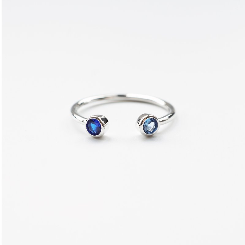 Topaz Sapphire Duo Ring | 925 Sterling Silver