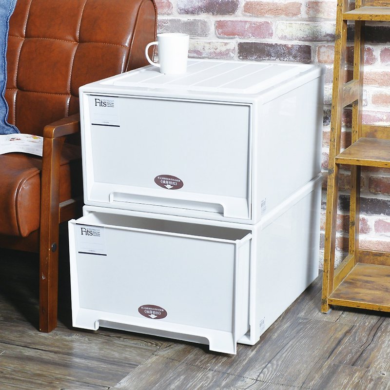 Japan's Tianma Fits MONO pure white extra large 45 wide single-layer drawer storage box-height 30cm-3 into - กล่องเก็บของ - พลาสติก ขาว