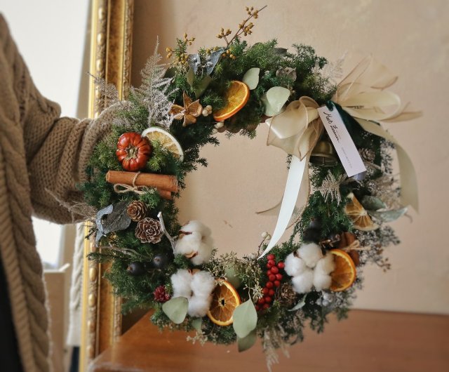 Christmas Wreath Extremely Flowery Eternal Flower Gift - Shop jiduhuazao  Items for Display - Pinkoi