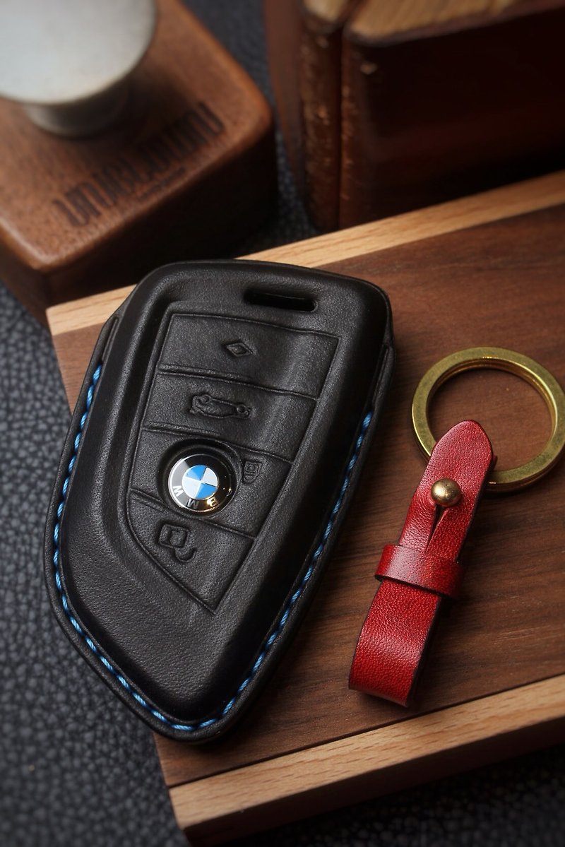 [Poseton boutique handmade leather goods] BMW BMW car key holster hand-made - Keychains - Genuine Leather 