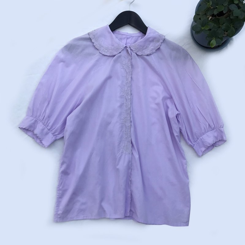 Vintage Everywhere Princess purple shirt / vintage shirt - Women's Tops - Cotton & Hemp Purple