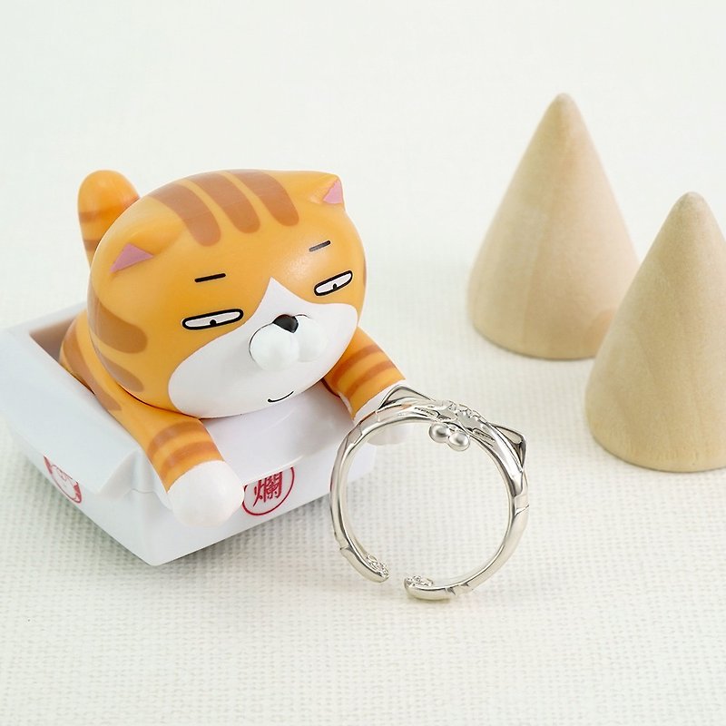 White rotten cat classic series-LanLan sterling silver ring - General Rings - Sterling Silver Silver