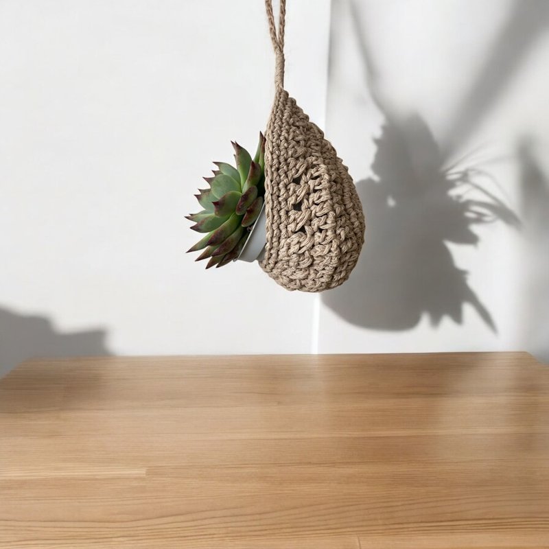 Handmade 迷你小植物吊籃   多肉  空氣鳳梨  綠手指  (不含植物) - 擺飾/家飾品 - 棉．麻 