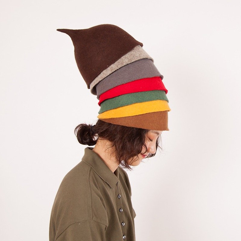 Ke Ren's original handmade felt hat women's autumn and winter warmth pure wool hat creative wool felt fashion sweet and cute - Hats & Caps - Wool 