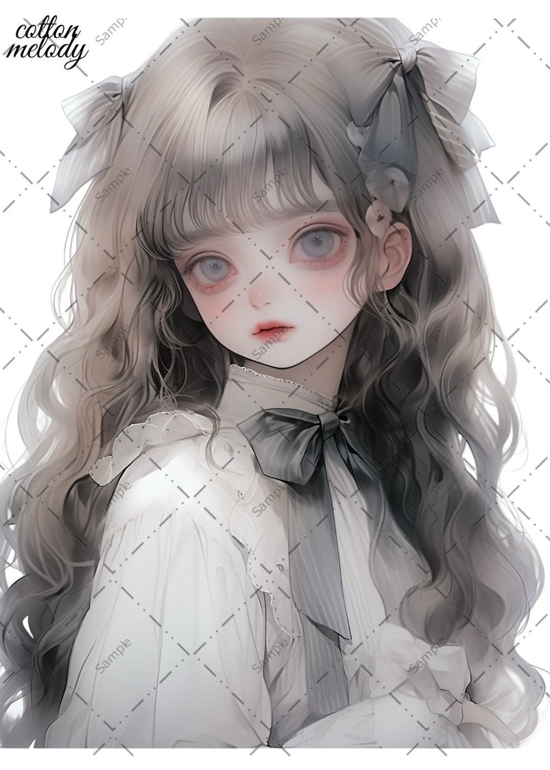 original sticker no.373 人物ステッカー オリジナルステッカー 人物ステッカー 女の子ステッカー オリジナル人物ステッカー - 貼紙 - 紙 