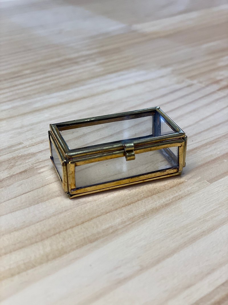 ガラスボックス　ケース　長方形(Sサイズ) - 収納用品 - ガラス ゴールド