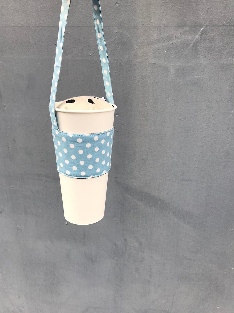 Colorful drink series‧ Cup bag‧ Calpis blue dots‧ abbiesee gift shop - Other - Cotton & Hemp Blue