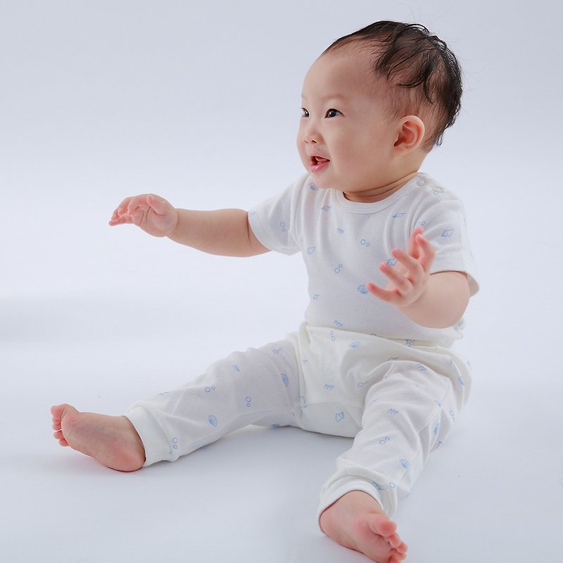 Organic baby bodysuit, baby girl onesies, baby boy onesies, baby romper - Onesies - Cotton & Hemp Blue