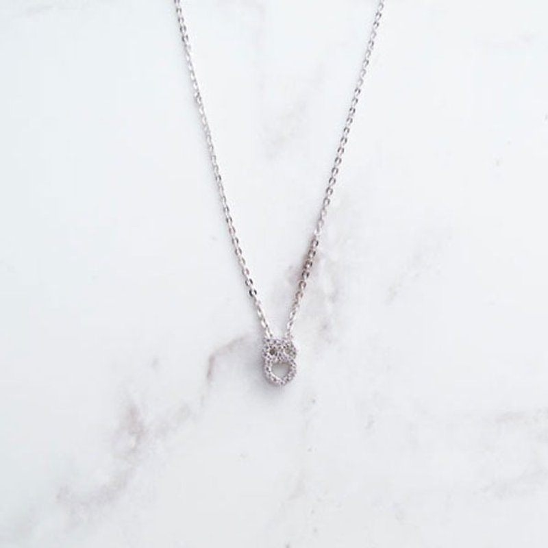 [Diamond Silver Jewelry] Mini Owl|Full Diamond 925 Sterling Silver Necklace (Can be worn on both sides)| - Necklaces - Sterling Silver Silver