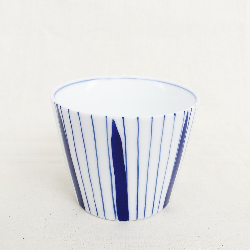 Handmade Porcelain Cup- Painted Strokes - Teapots & Teacups - Porcelain Blue