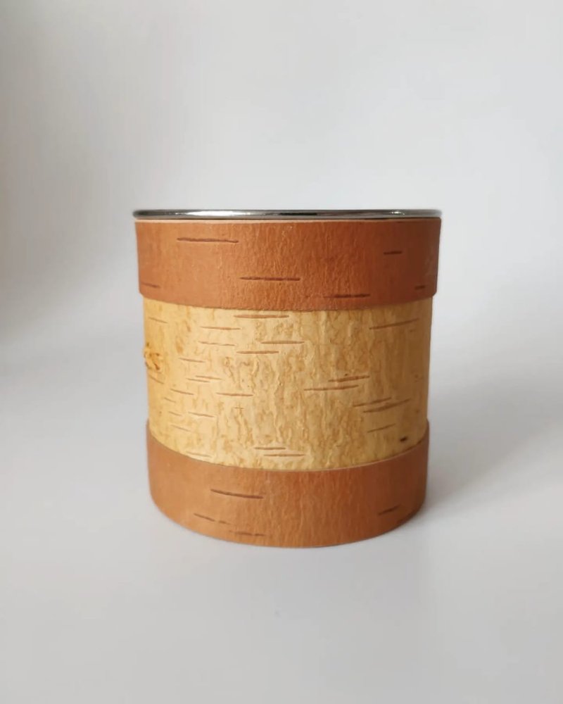 Mug for birch bark wooden mug - ขวดใส่เครื่องปรุง - ไม้ 