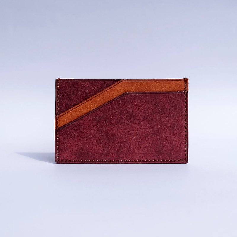 isni card case / handmade leather design - ที่เก็บนามบัตร - หนังแท้ สีแดง