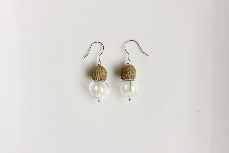 Bubble Pine Eternal Flower Bubble Earrings - Earrings & Clip-ons - Glass Brown