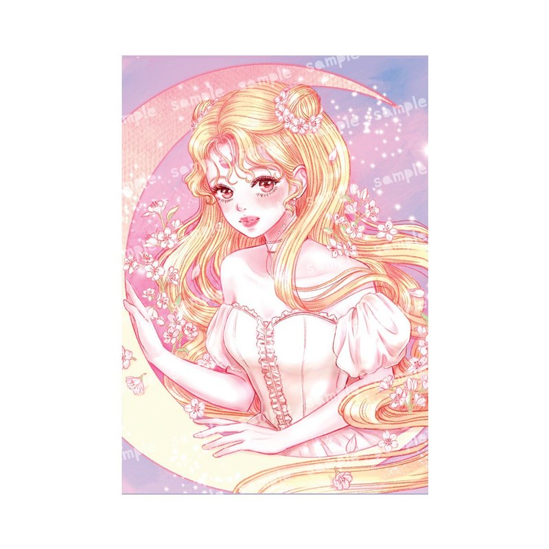 yellow moon postcard - 卡片/明信片 - 紙 