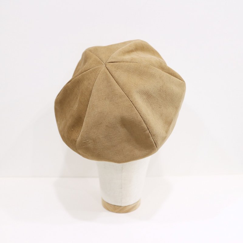 JOJA│ [Limited] khaki corduroy beret / SM adjustable / beret / cap painter - หมวก - ผ้าฝ้าย/ผ้าลินิน สีกากี