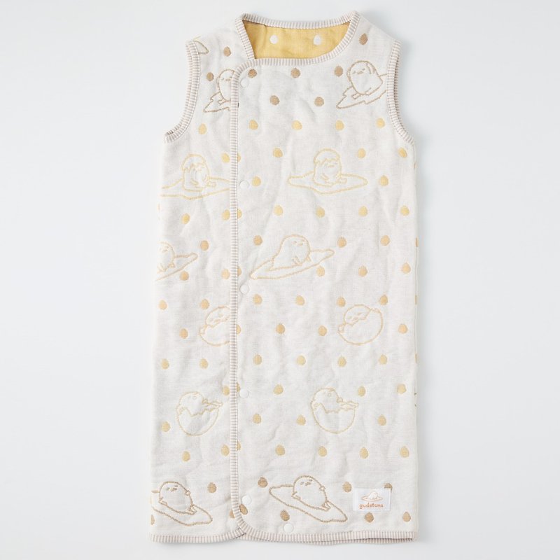 [Made in Japan Mikawa Cotton] Six-fold gauze anti-kick vest nightgown-is Lazy Egg Yolk size L - Other - Cotton & Hemp 