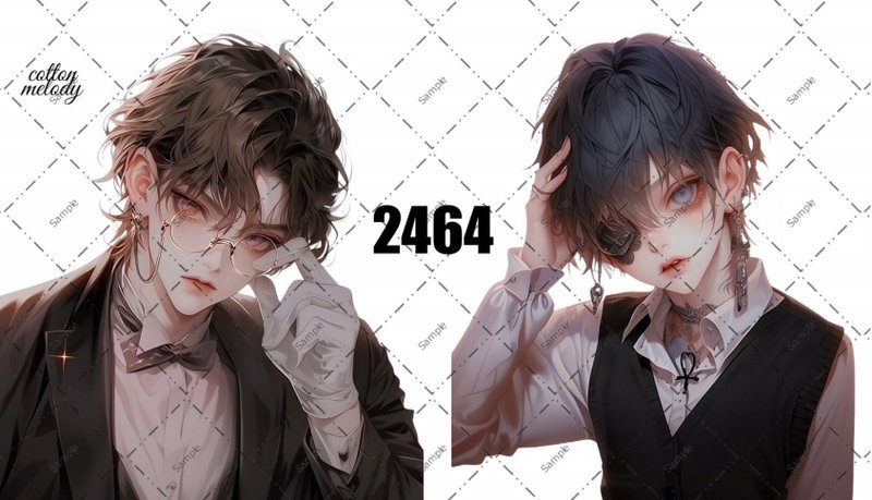 original sticker no.2464 人物ステッカー オリジナルステッカー オリジナル人物ステッカー 装飾ステッカー cotton melody - 貼紙 - 紙 