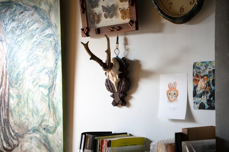 Wall hanging real ram horns - ของวางตกแต่ง - ไม้ 