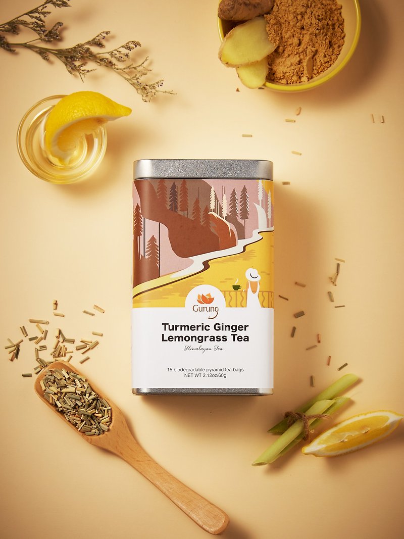 Turmeric Ginger Lemongrass Tea - Health Foods - Fresh Ingredients Yellow