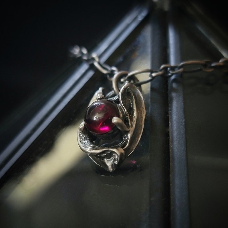 Purple Tooth Black Stone Necklace-Compass Seed-Forget Worry-SILPHIUM - Necklaces - Semi-Precious Stones Red