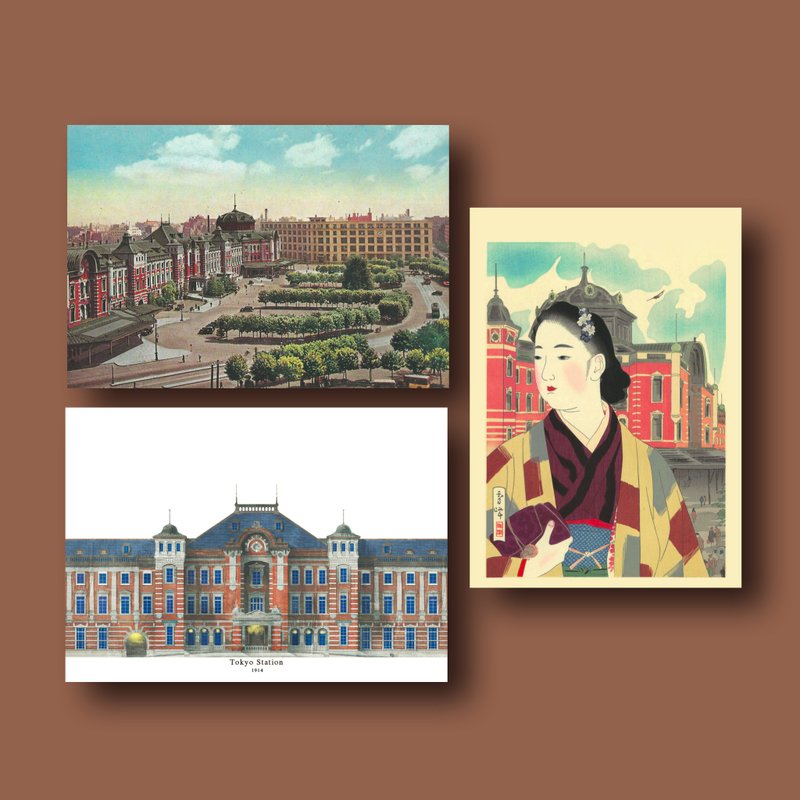 東京車站明信片套組 - 心意卡/卡片 - 紙 多色