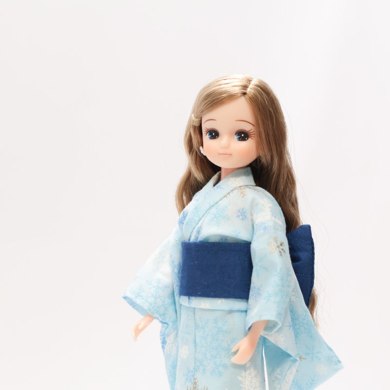リカちゃん 22cmドールサイズの浴衣 - 公仔/玩偶 - 棉．麻 藍色