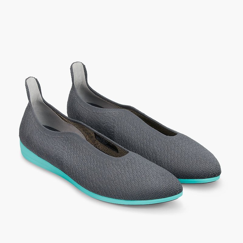 BRIGHT SPOT ELF FLATS/Charcoal - Women's Casual Shoes - Polyester Gray