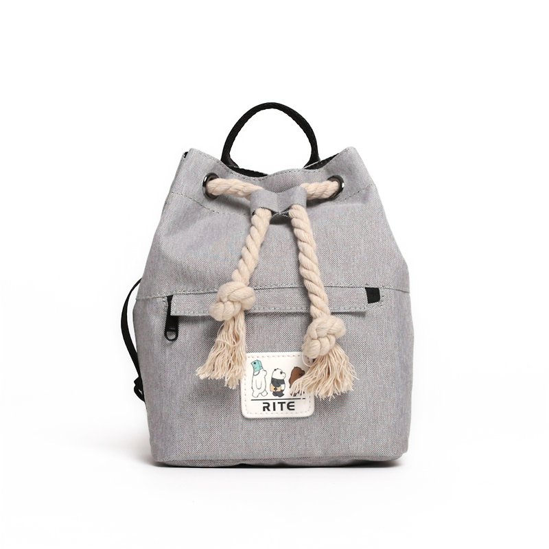 RITE 熊熊 meets your joint model dual-use boxing small backpack raging - Messenger Bags & Sling Bags - Waterproof Material Gray