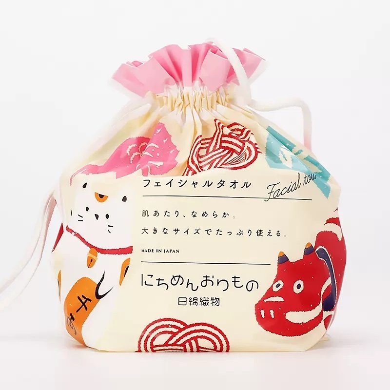 日本製 厚手フェイスタオル/フェイスタオル 70枚ロール - 招き猫 - クレンジング・メイク落とし - その他の素材 